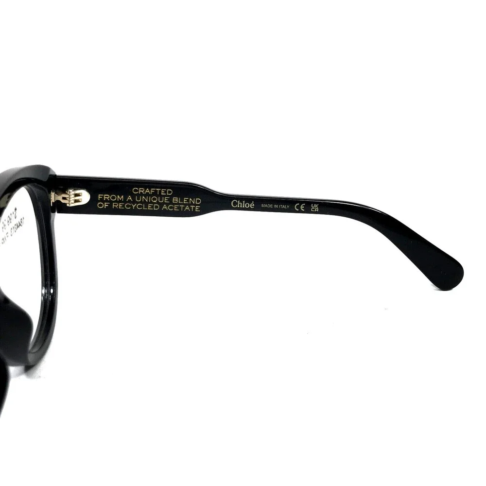 Chloe Eyeglasses Frames CH0152O 001 Polished Black Round Full Rim 53-17-145